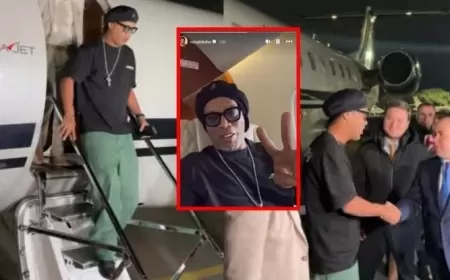 Ronaldinyo Bakıya şəxsi təyyarə ilə gəlib