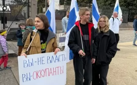 Ruslar Vaşinqtonda aksiya keçirdi 