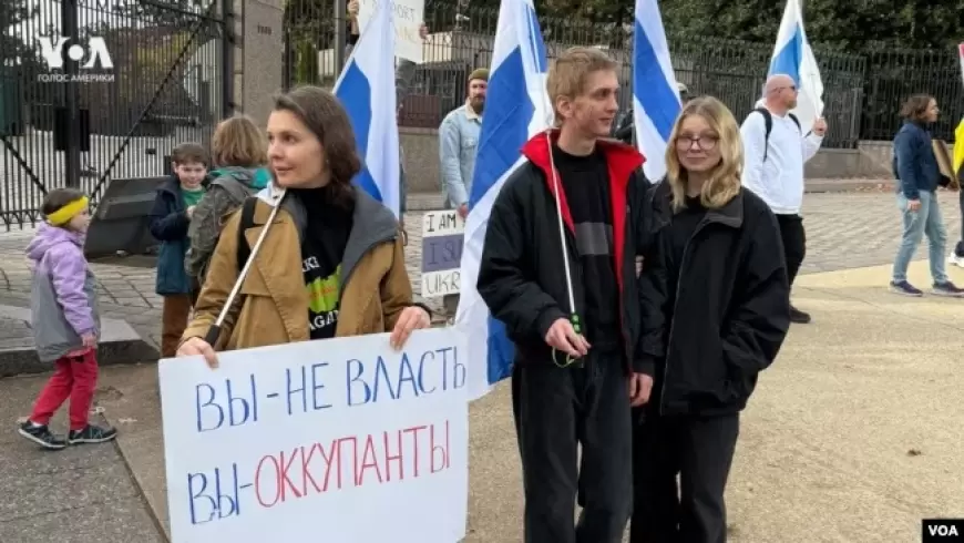 Ruslar Vaşinqtonda aksiya keçirdi  - “Ukraynaya qələbə! Rusiyaya Azadlıq!”  + FOTO