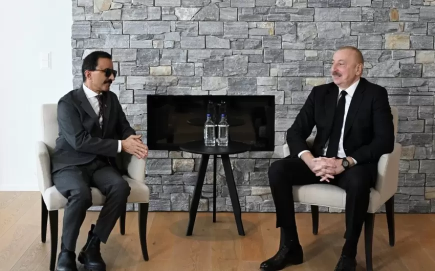 Prezident Davosda Sultan Əhməd bin Sulaim ilə görüşdü  