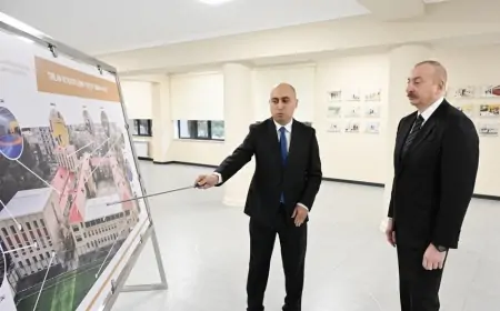 İlham Əliyev “Vətən” İdman Liseyində şəraitlə tanış oldu