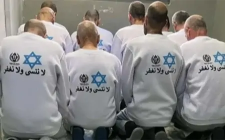 İsrail azad etdiyi fələstinlilərə xüsusi köynəklər geyindirdi