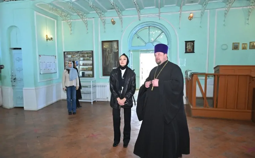 Mehriban Əliyeva Gəncədə Rus Pravoslav kilsəsində olub 