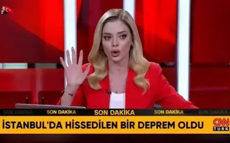 Zəlzələ anında canlı yayımda olan CNN Türk aparıcısı  bu sözləri dedi