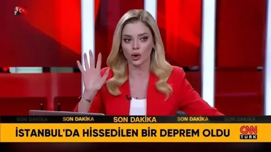 Zəlzələ anında canlı yayımda olan CNN Türk aparıcısı  bu sözləri dedi -  VİDEO