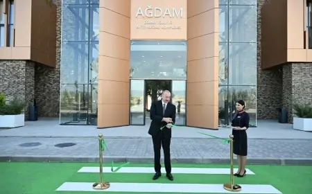 Prezident Ağdamda Dəmir Yolu və Avtovağzal Kompleksinin açılışını etdi - Foto