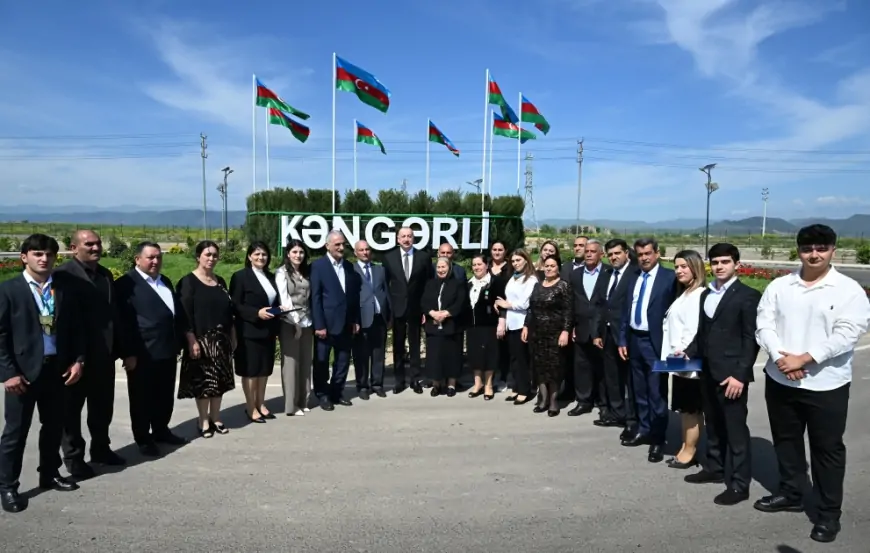 Prezident Kəngərli sakinləri ilə görüşdü - Foto - Yeniləndi