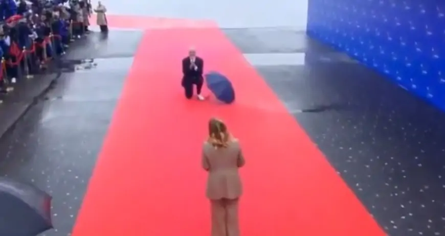 "Edi, dayan, nə edirsən..."   - Baş nazir Meloninin qarşısında diz çökdü + VİDEO