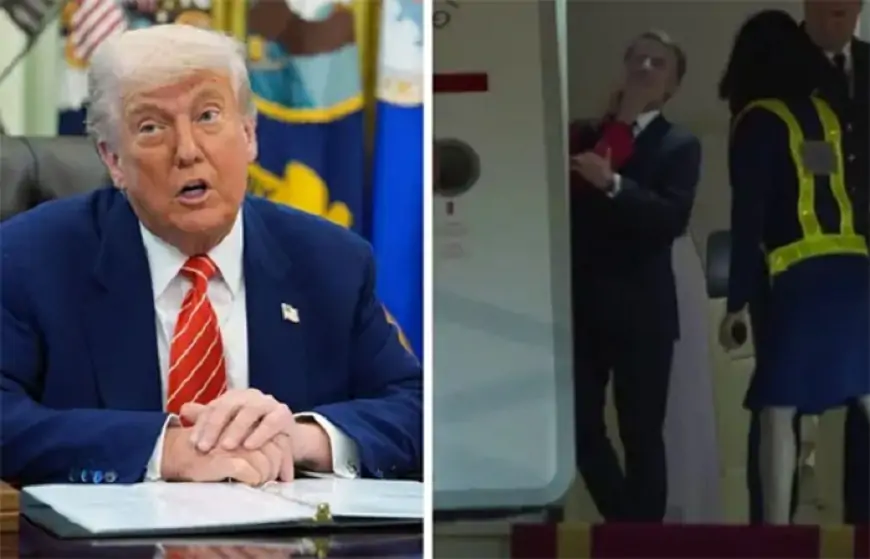 Tramp arvadının şilləsinə görə Makrona zəng vurdu - "Qapını bağlı saxlayın" 