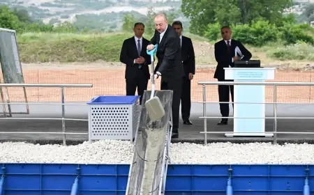 Prezident Xankəndi Dəmir Yolu və Avtovağzal Kompleksinin təməlini qoydu