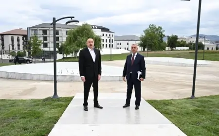 İlham Əliyev Xankəndidə Zəfər parkında