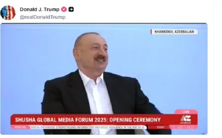 Tramp İlham Əliyevin çıxışını paylaşdı
