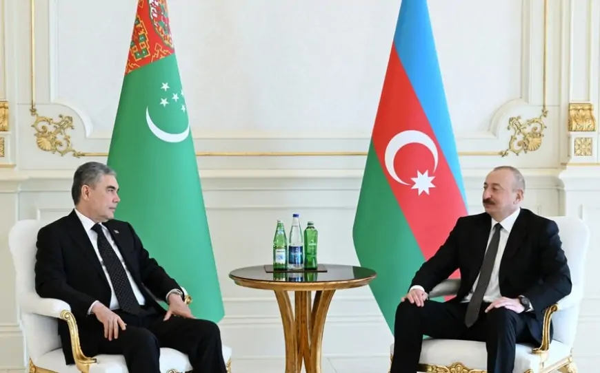 İlham Əliyev Qurbanqulu Berdiməhəmmədovla görüşdü - FOTO