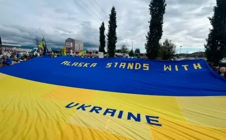 Alyaskada Putin əleyhinə etirazlar - Meydanları "Ukrayna" sədaları bürüdü +VİDEO