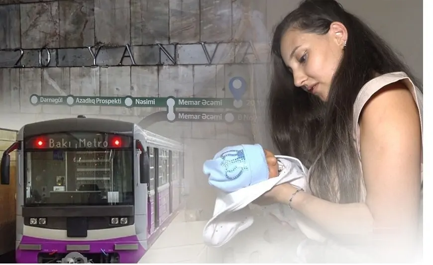 Metroda doğulan körpənin anası - "Əvvəl avtobusa minmişdik" + VİDEO