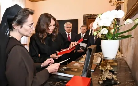 Mehriban Əliyevanın Vatikan qubernatorluğunun prezidenti ilə görüşü olub 