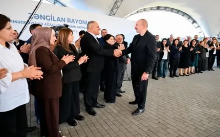 İlham Əliyev Zəngilanda sakinlərə mənzillərin açarlarını təqdim edib - FOTOLAR