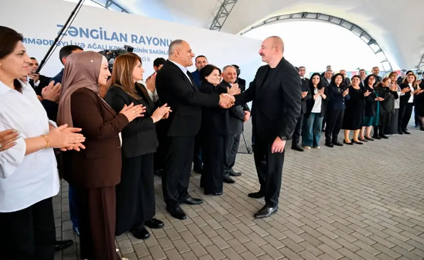 İlham Əliyev Zəngilanda sakinlərə mənzillərin açarlarını təqdim edib - FOTOLAR