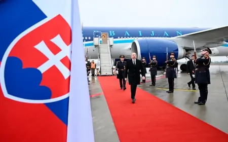 İlham Əliyev Slovakiyada rəsmi səfərdədir - FOTOLAR