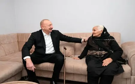 Prezident Xankəndinin Kərkicahan qəsəbəsində - FOTOLAR