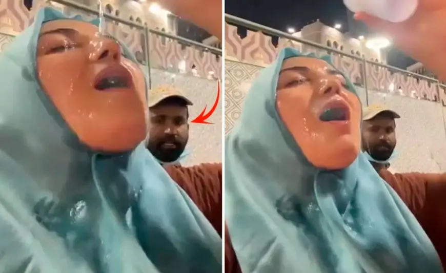 Ümrə ziyarətinə gedən qadından erotik hərəkətlər - Of çəkərək... + VİDEO