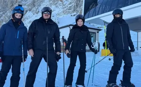 “Bu gün babamla xizək sürdük” - Prezidentin nəvəsi + FOTOLAR