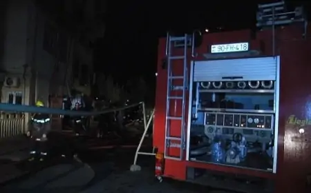 Bakıda qaz borusu partladı, yanğın başladı - VİDEO