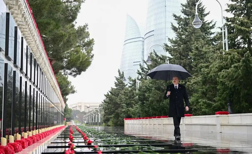 İlham Əliyev 20 Yanvar şəhidlərinin xatirəsini yad etdi 