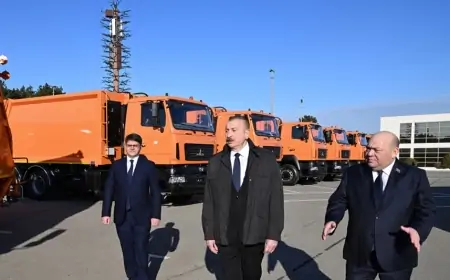 Prezident məişət tullantıları daşıyan texnikalarla tanış oldu 