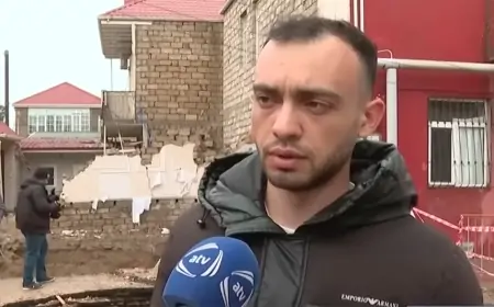 Keşlədə kollektorun üzərində tikilən evin sahibi DANIŞDI - VİDEO