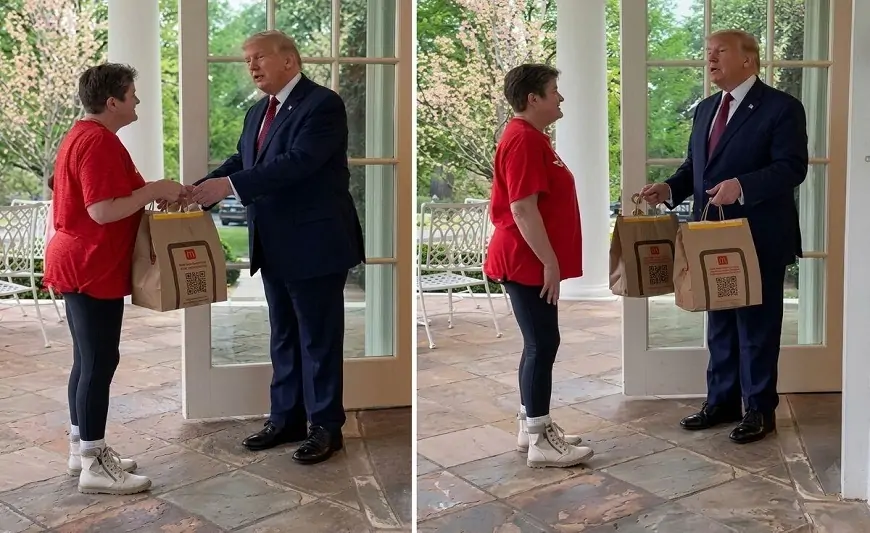 Qarşısında Trampı görən kuryer əvvəlcə şoka düşdü, sonra... -  100 dollar bəxşiş aldı