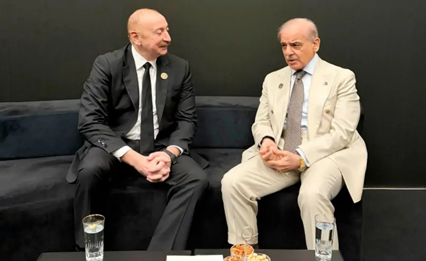 İlham Əliyev Şahbaz Şəriflə görüşdü - FOTO