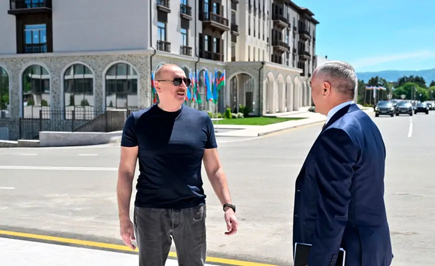 Prezident Xankəndi şəhərində açılışda iştirak etdi - FOTOLAR