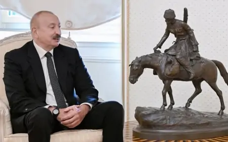 Prezident otağındakı yeganə heykəldən danışdı - "Babamın yadigarıdır" + FOTO