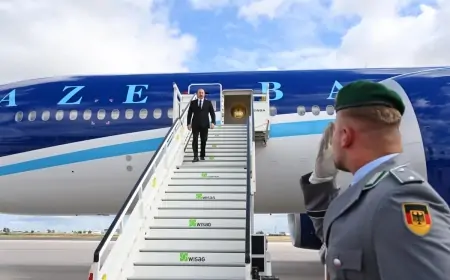 Prezident İlham Əliyev Almaniyaya rəsmi səfərə gedib 
