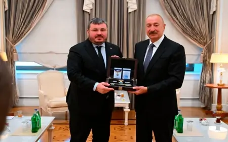Prezidentə “İrpin şəhərinin fəxri vətəndaşı” vəsiqəsi təqdim edildi - FOTO
