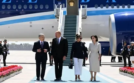 Prezident xanımı ilə Özbəkistandadır 