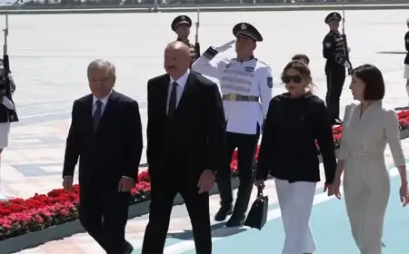 Prezident Daşkənddə belə qarşılandı - VİDEO