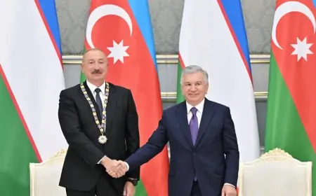 Azərbaycan və Özbəkistan prezidentlərinin təltifolunma mərasimi keçirilib 