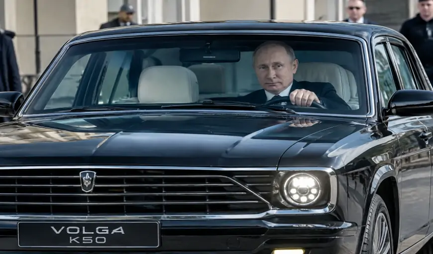 Əfsanəvi “Volqa” geri qayıtdı - Putin sükan arxasında + VİDEO