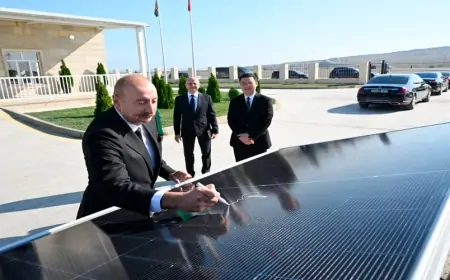 Prezident Günəş Elektrik Stansiyasının açılışında - FOTOLAR