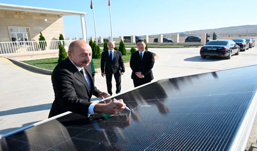 Prezident Günəş Elektrik Stansiyasının açılışında - FOTOLAR