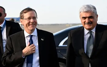 İsrail Prezidenti Azərbaycana gəldi - FOTOLAR