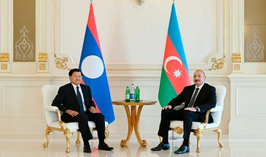 İlham Əliyev Laos prezidenti ilə görüşdü - FOTOLAR